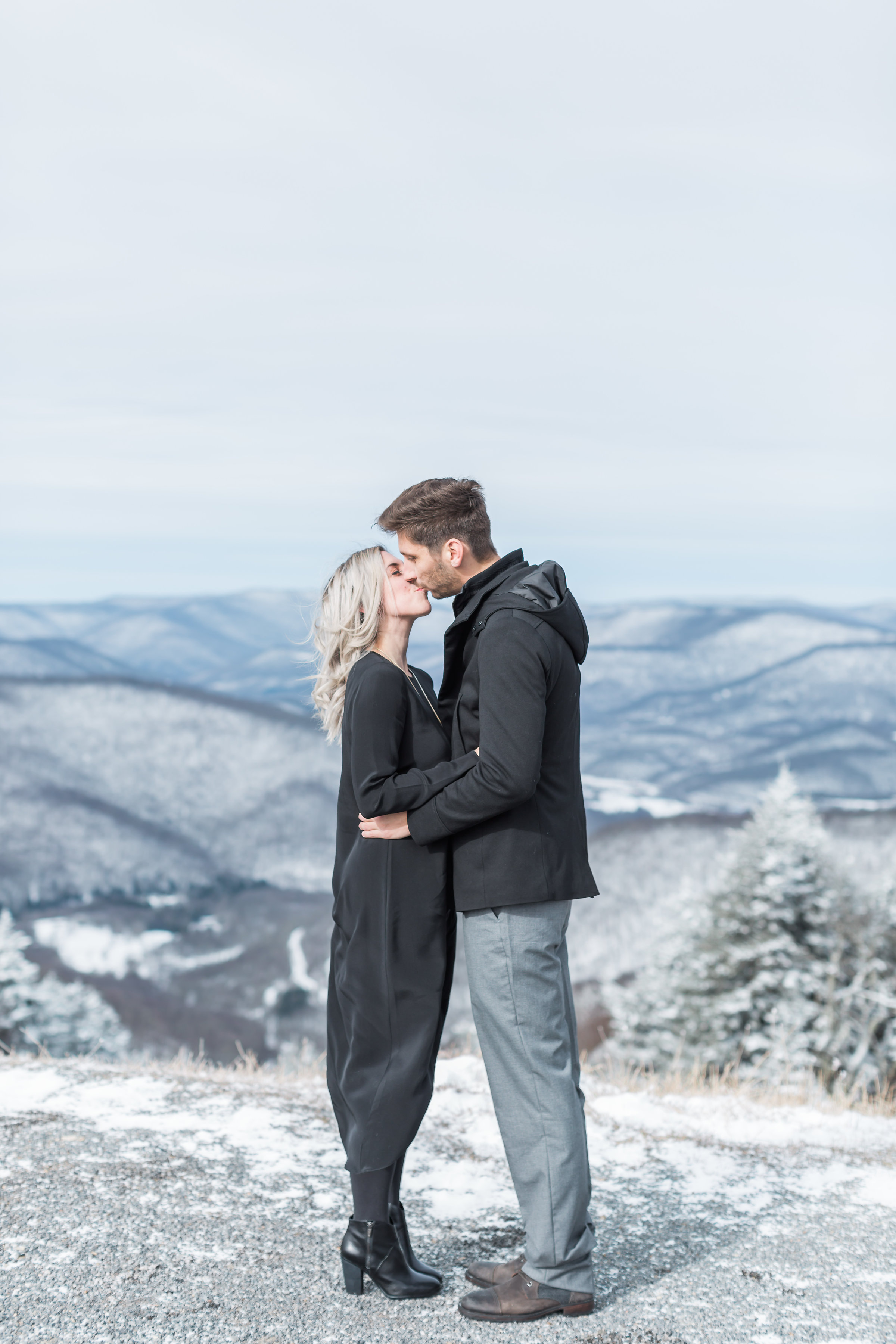 snowshoe mountain resort west virginia DC couple engagement wintery weekend getaway snow engagement snowy engagement