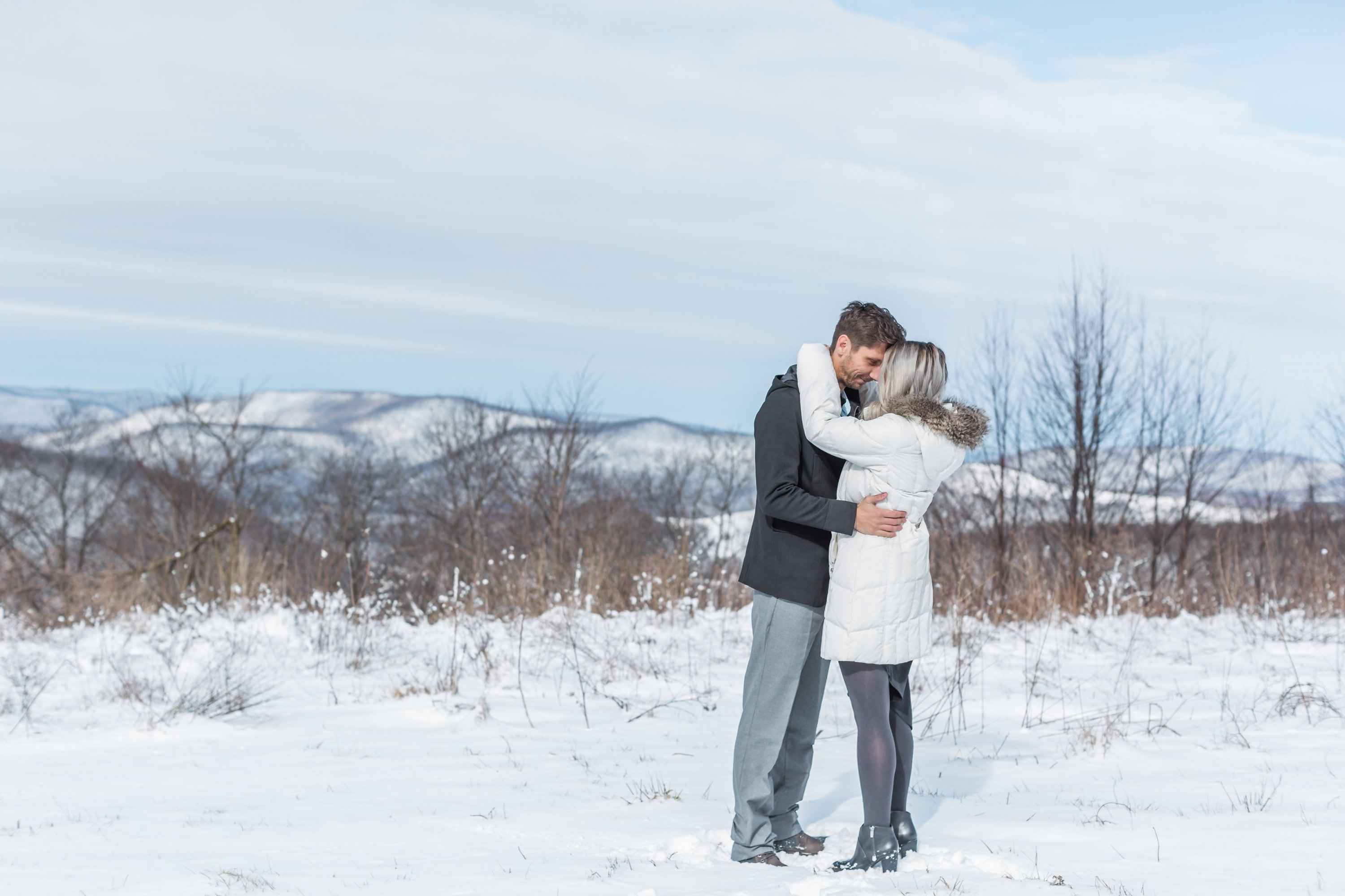 snowshoe mountain resort west virginia DC couple engagement wintery weekend getaway snow engagement snowy engagement