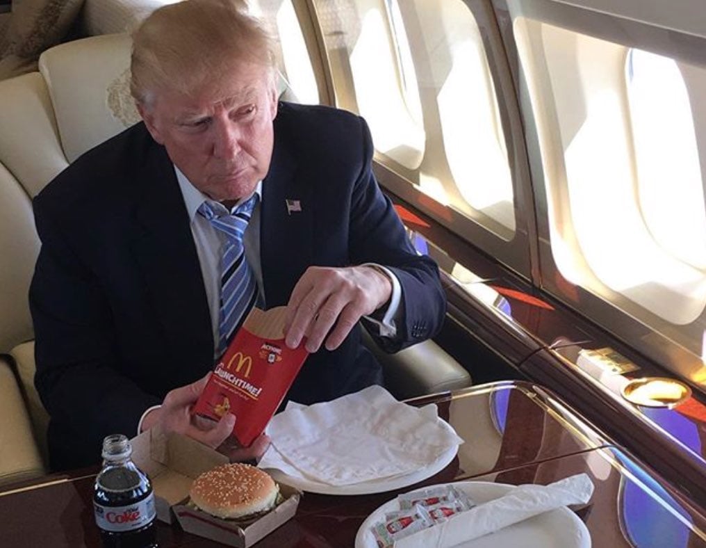 Trump eating McDonalds