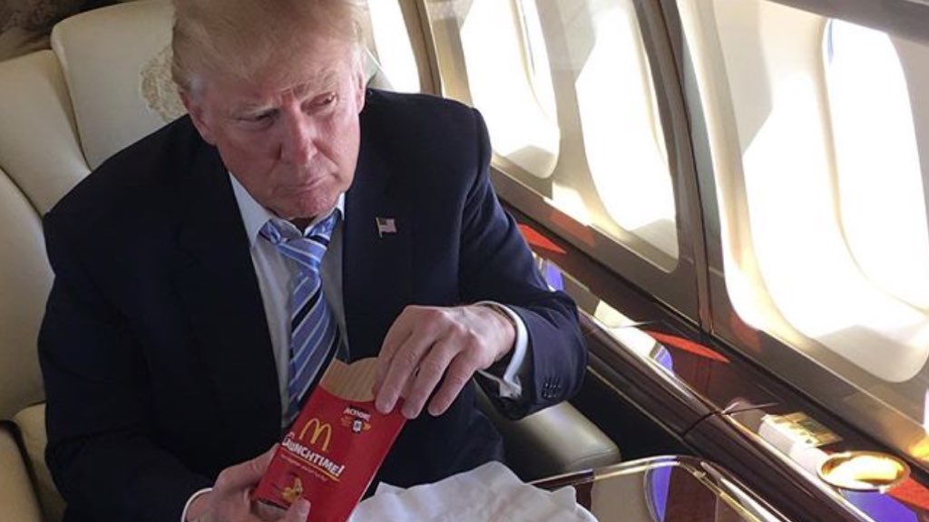 Trump eating McDonalds