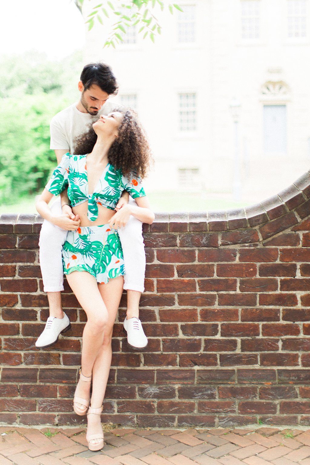 Laura Arana-Castillo Victor Salinas-Furio recreate favorite dates in Old Town Alexandria spring anniversary shoot