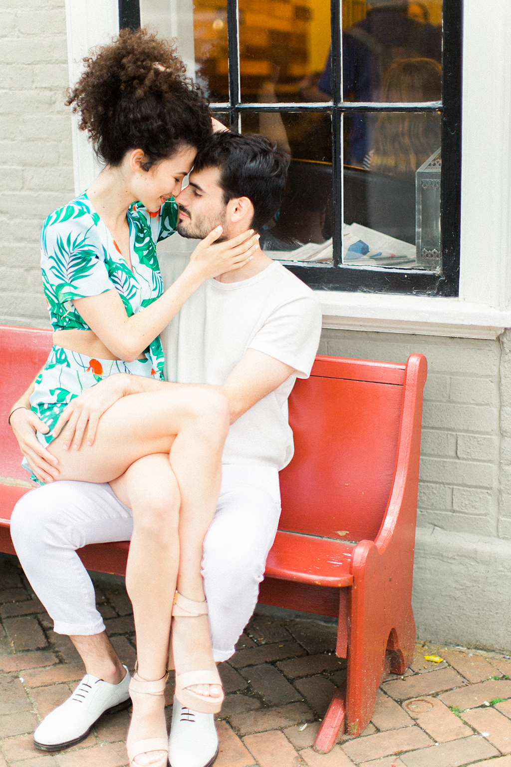 Laura Arana-Castillo Victor Salinas-Furio recreate favorite dates in Old Town Alexandria spring anniversary shoot