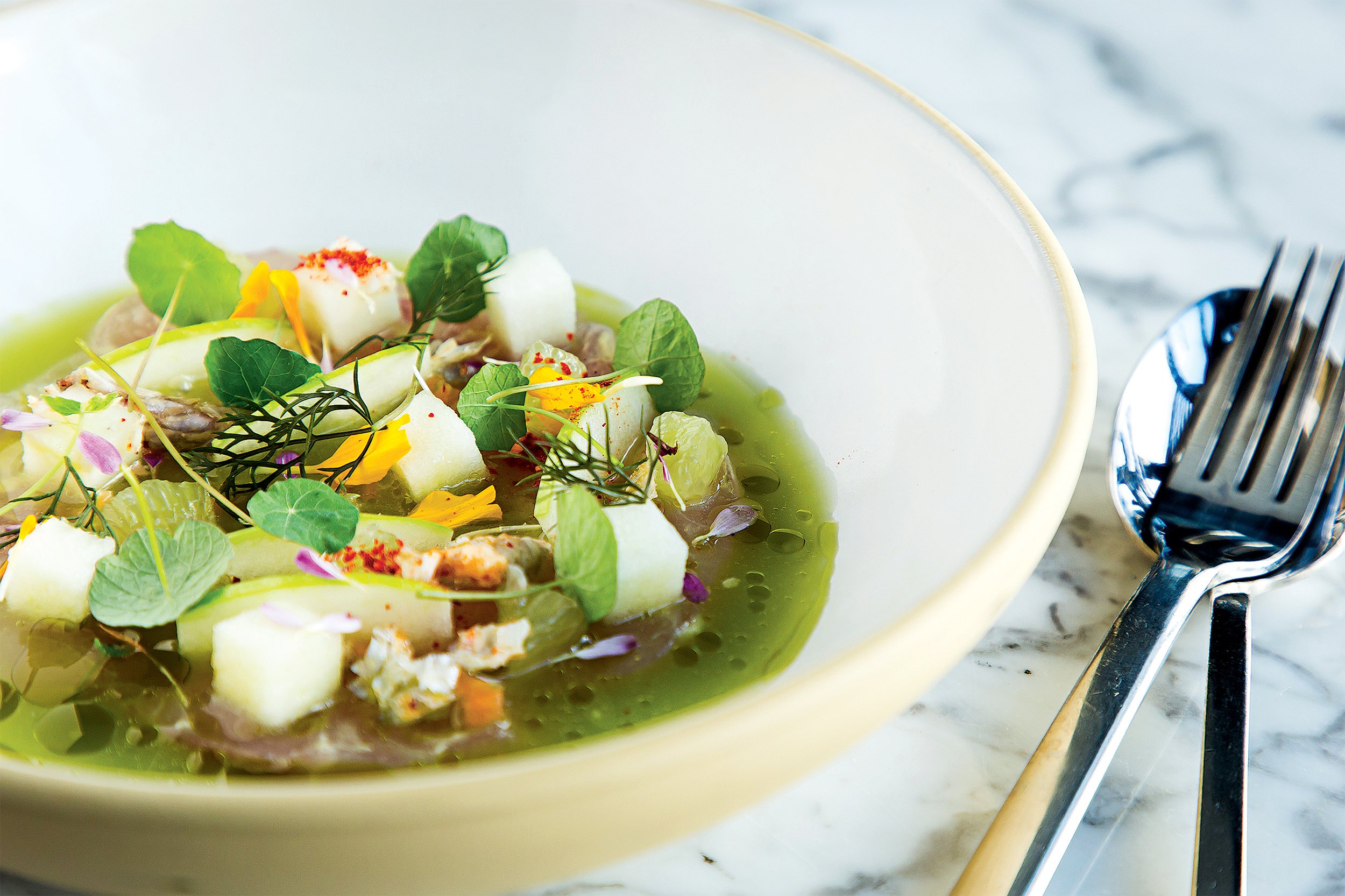 Requin-DC1 - Washingtonian Red-snapper sashimi with green apple at Requin.