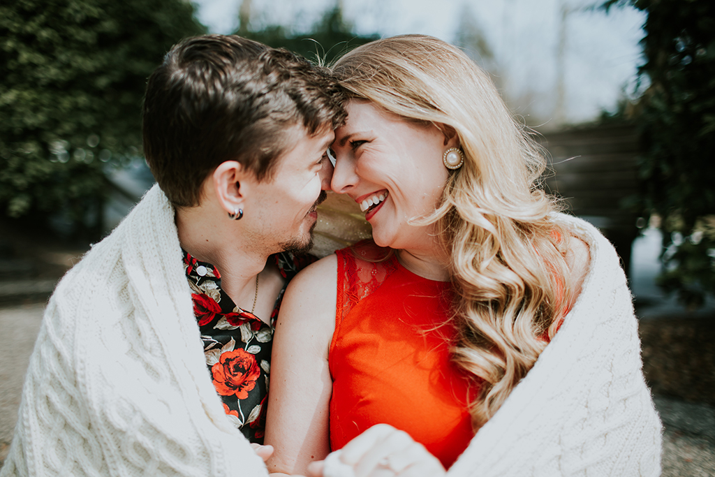 bluejacket brewery engagement photoshoot session craft beer tasting snowy winter engagement