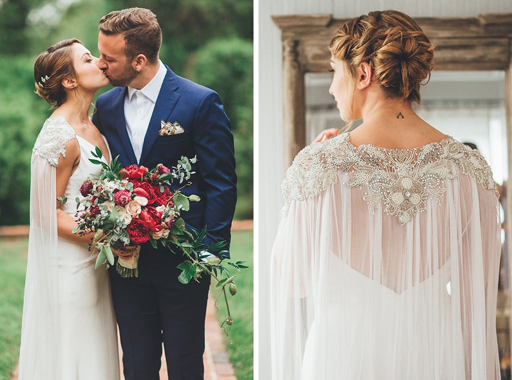 This Virginia Bride Stole The Show With A Stunning Embroidered Wedding Cape She Found On Etsy