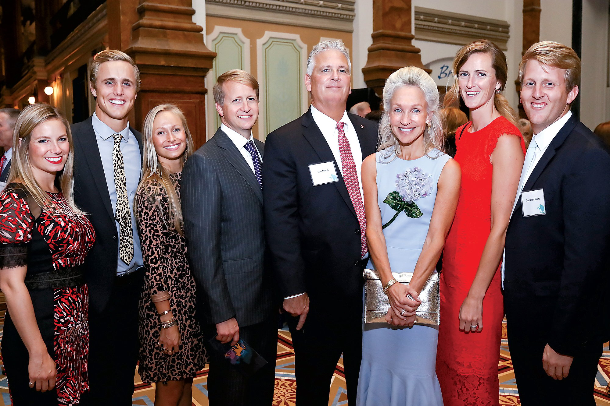 Angie, third from right, at a 2017 gala, remains part of the clan. Photograph by Washington Life Magazine/Tony Powell.