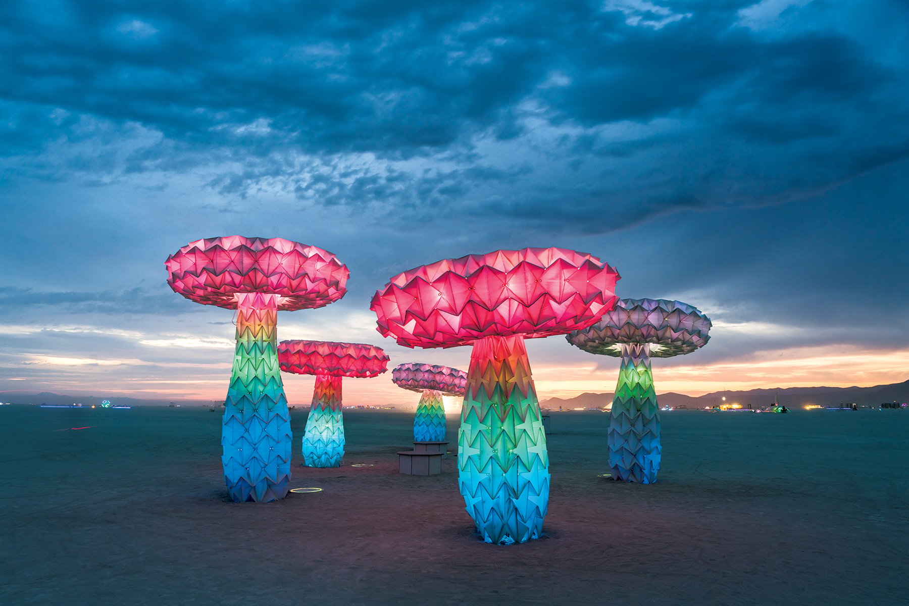 "Shrumen Lumen"by Foldhaus 2016 at Burning Man. Photograph by Rene Smith.