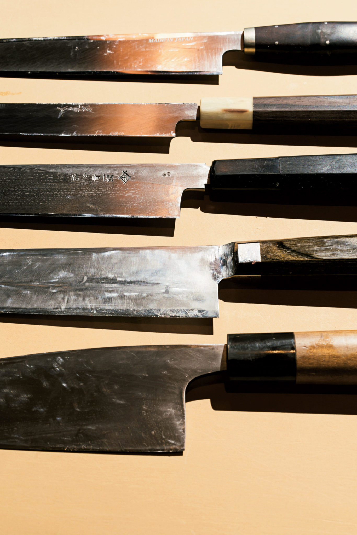Piter has collected about 25 Japanese knives – his most expensive cost $3,000 – while Handry has at least 40. Photograph by Scott Suchman.