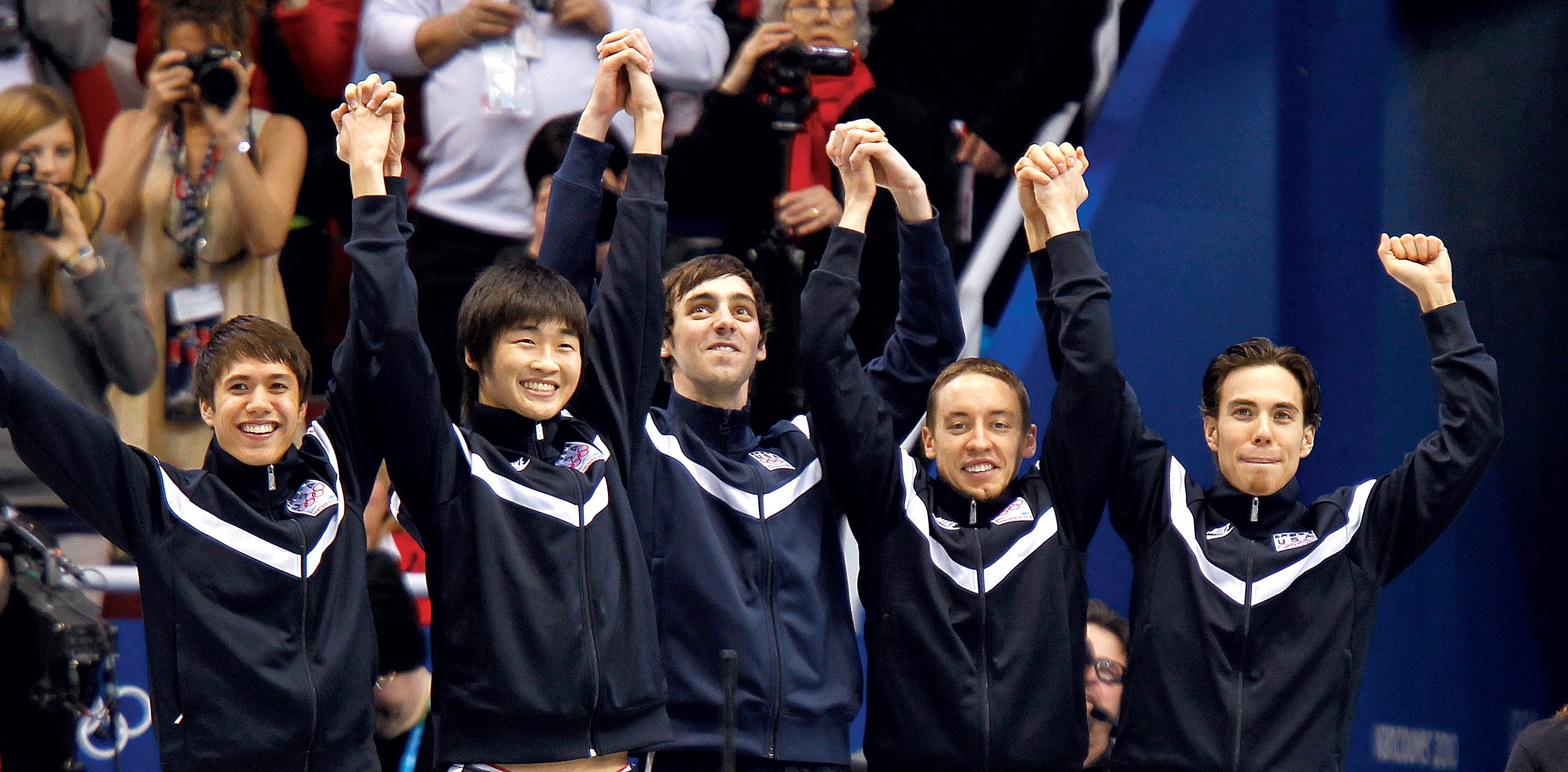 krtphotoslive402753.HALF - Washingtonian Cho, second from left, was just 18 when he won an Olympic bronze in Vancouver in 2010. Photograph by Harry E. Walker/MCT VIA Newscom.