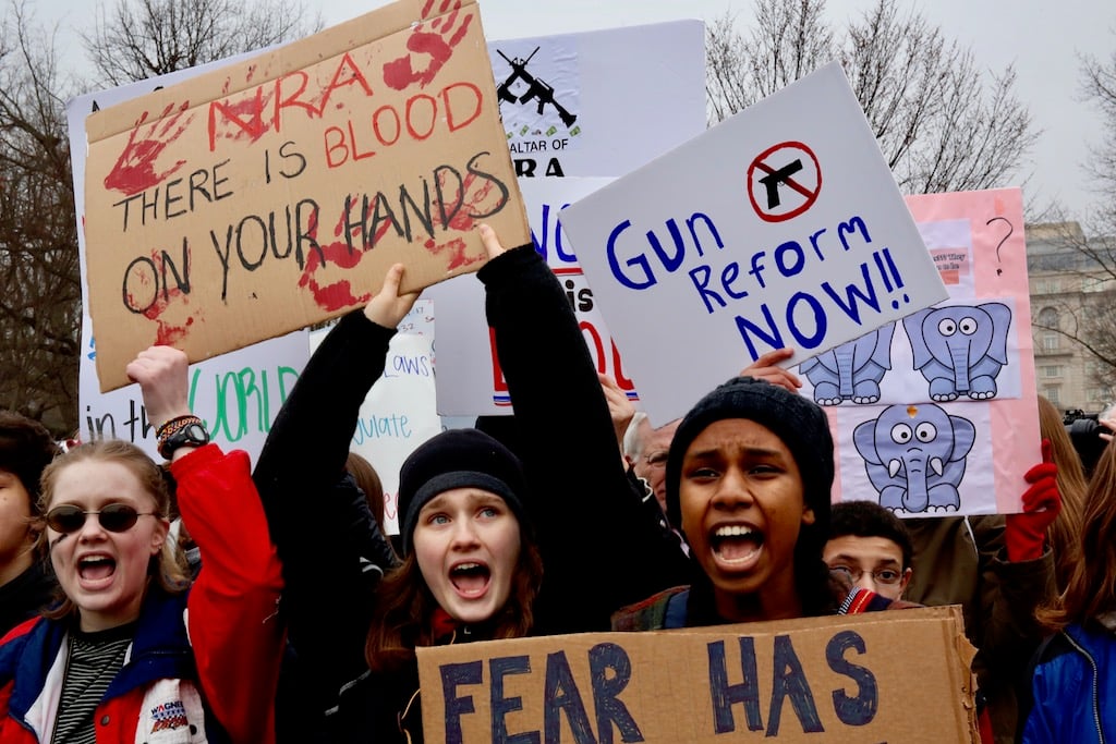 Student protest White House lie in gun laws