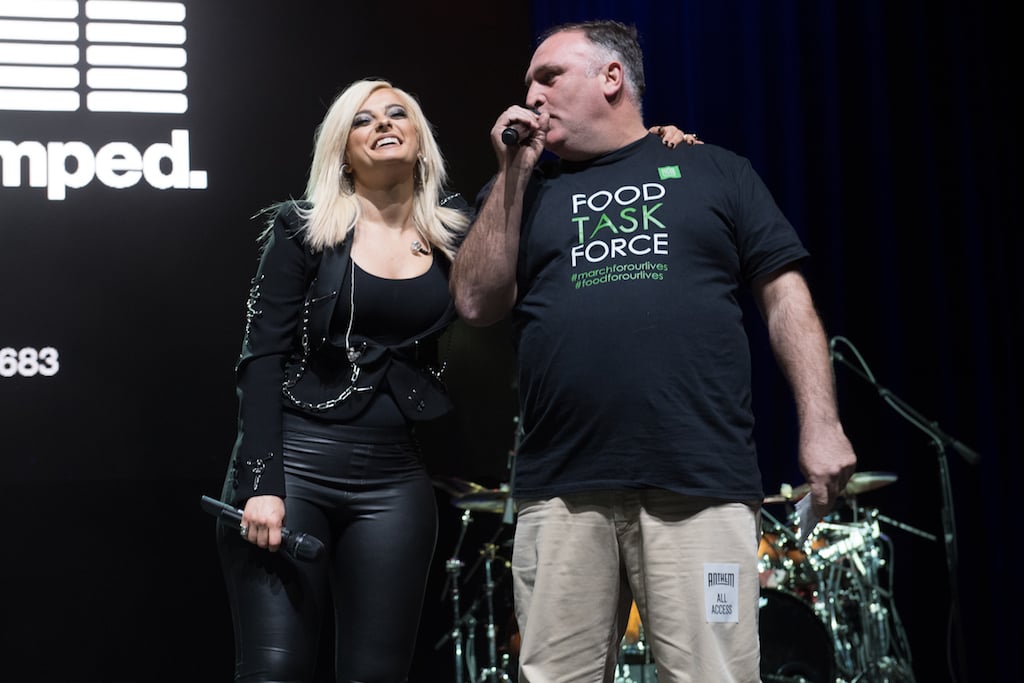 Bebe Rexha and José Andrés at the Stay Amped concert at the Anthem.