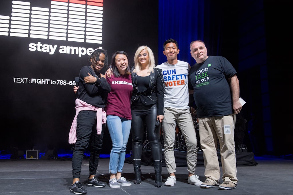 Bebe Rexha and José Andrés at the Stay Amped concert at the Anthem.