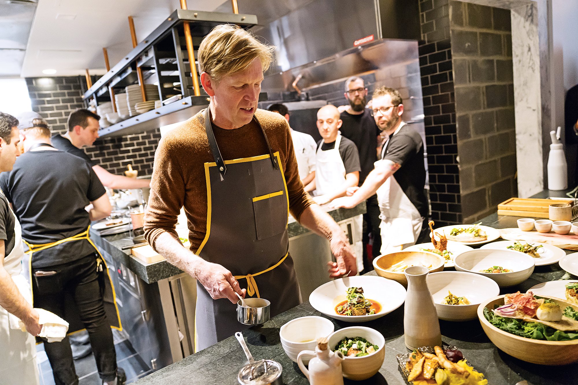 Spike Gjerde in the kitchen at A Rake’s Progress. Photograph by Scott Suchman.