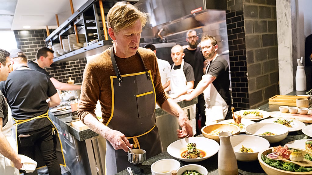 Spike Gjerde in the kitchen at A Rake’s Progress. Photograph by Scott Suchman.