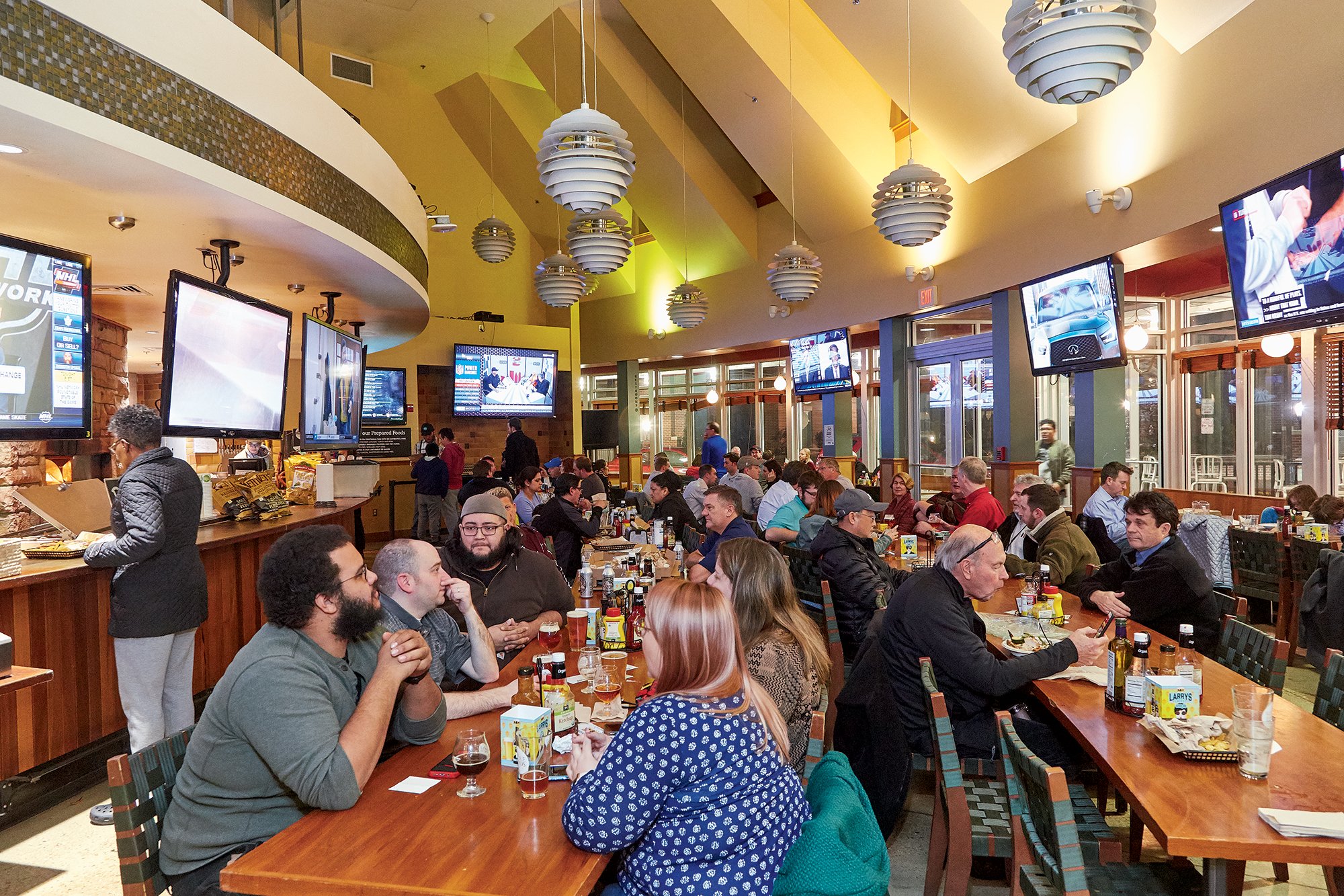 The sports bar offers 12 TVs. Photograph by Jeff Elkins.
