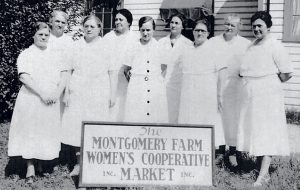 In 1932, the Montgomery Farm Women’s Cooperative Market opened in Bethesda to sell fruits, vegetables, homemade preserves, and baked goods. Photograph courtesy of Library of Congress.