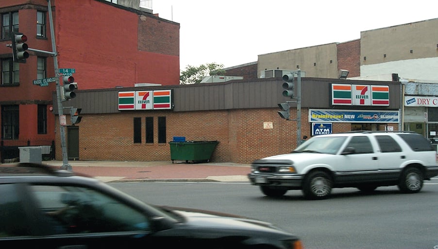 The northwest corner of 14th and Rhode Island was a 7-Eleven in 1999 . . .