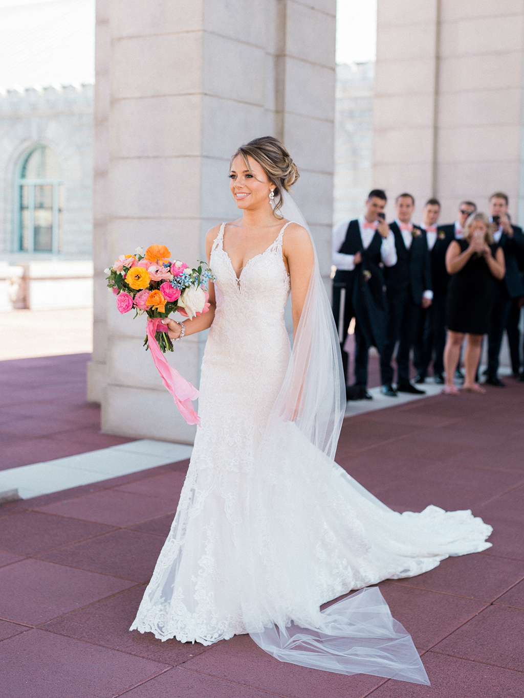 bubblegum pink wedding Maryland, Maryland Wedding, Annapolis Wedding, Ball Room Wedding, Hotel Wedding, Church Wedding, Modern Wedding, Preppy Wedding, Summer Wedding, Pink Wedding, Breathtaking Bouquets, Designer Gowns, Renee Hollingshead, pink bridesmaids dresses