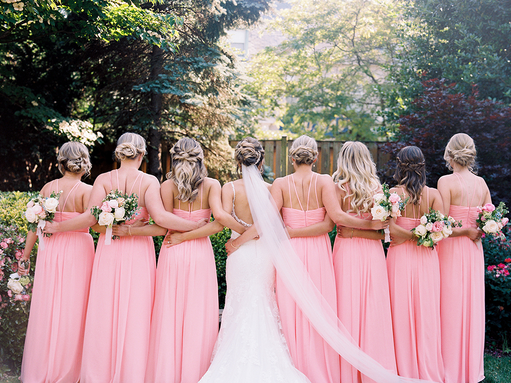 bubblegum pink wedding Maryland, Maryland Wedding, Annapolis Wedding, Ball Room Wedding, Hotel Wedding, Church Wedding, Modern Wedding, Preppy Wedding, Summer Wedding, Pink Wedding, Breathtaking Bouquets, Designer Gowns, Renee Hollingshead, pink bridesmaids dresses