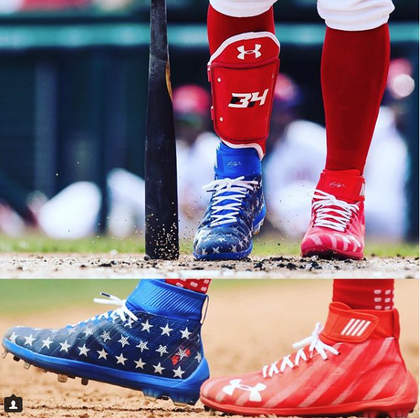 Yahoo Sports on X: Bryce Harper is rocking Louis Vuitton x Supreme cleats  by @SolesBySir for opening day! 👀 📸: AP, solesbysir/IG