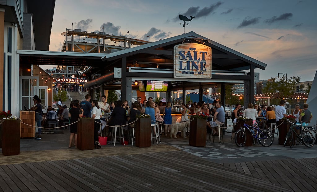 Best restaurants bars patios around Nationals Park DC Navy Yard.