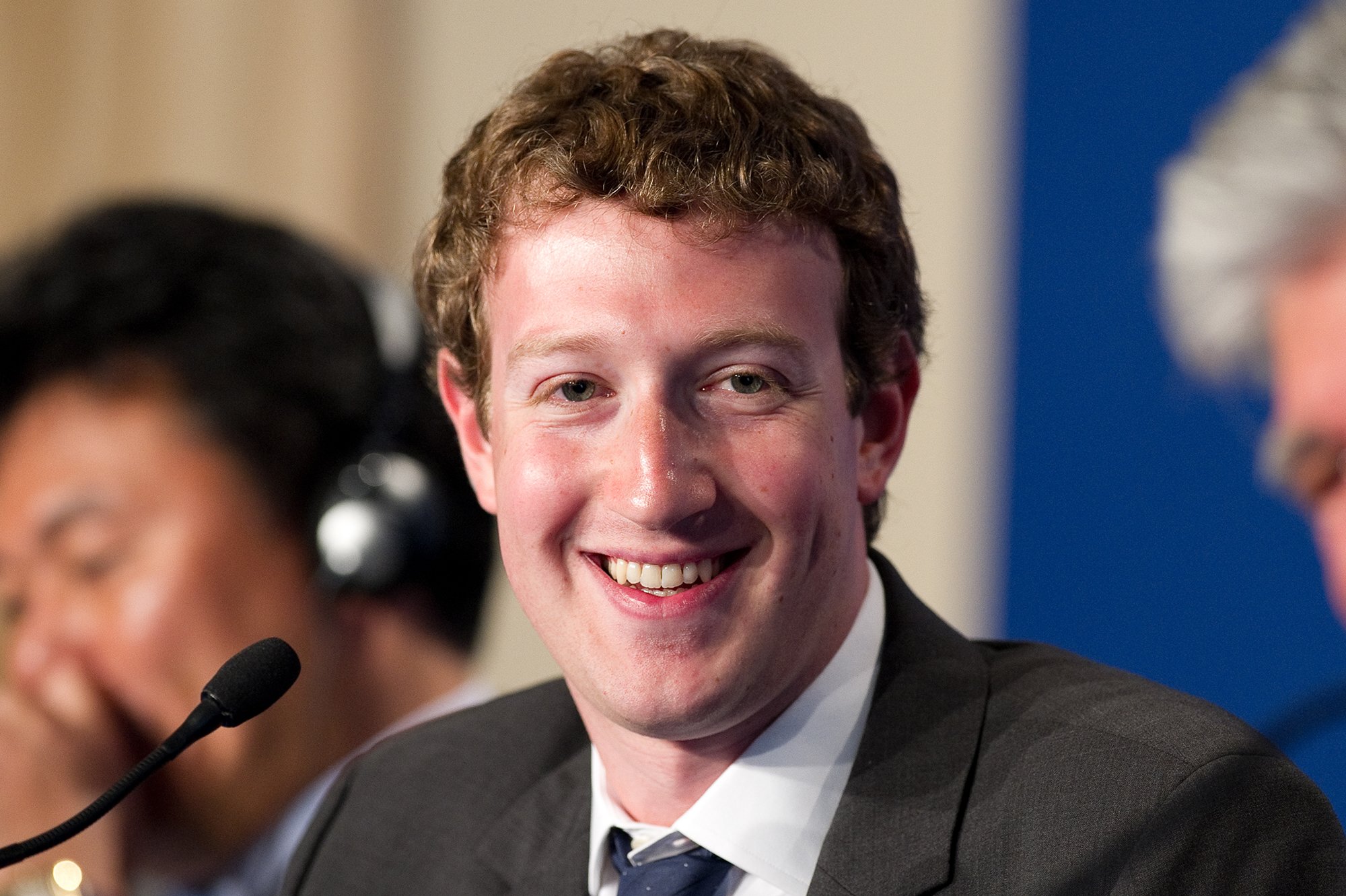 Facebook CEO Mark Zuckerberg participates to a conference about web technologies during the French G8 in 2011. Photograph via iStock.