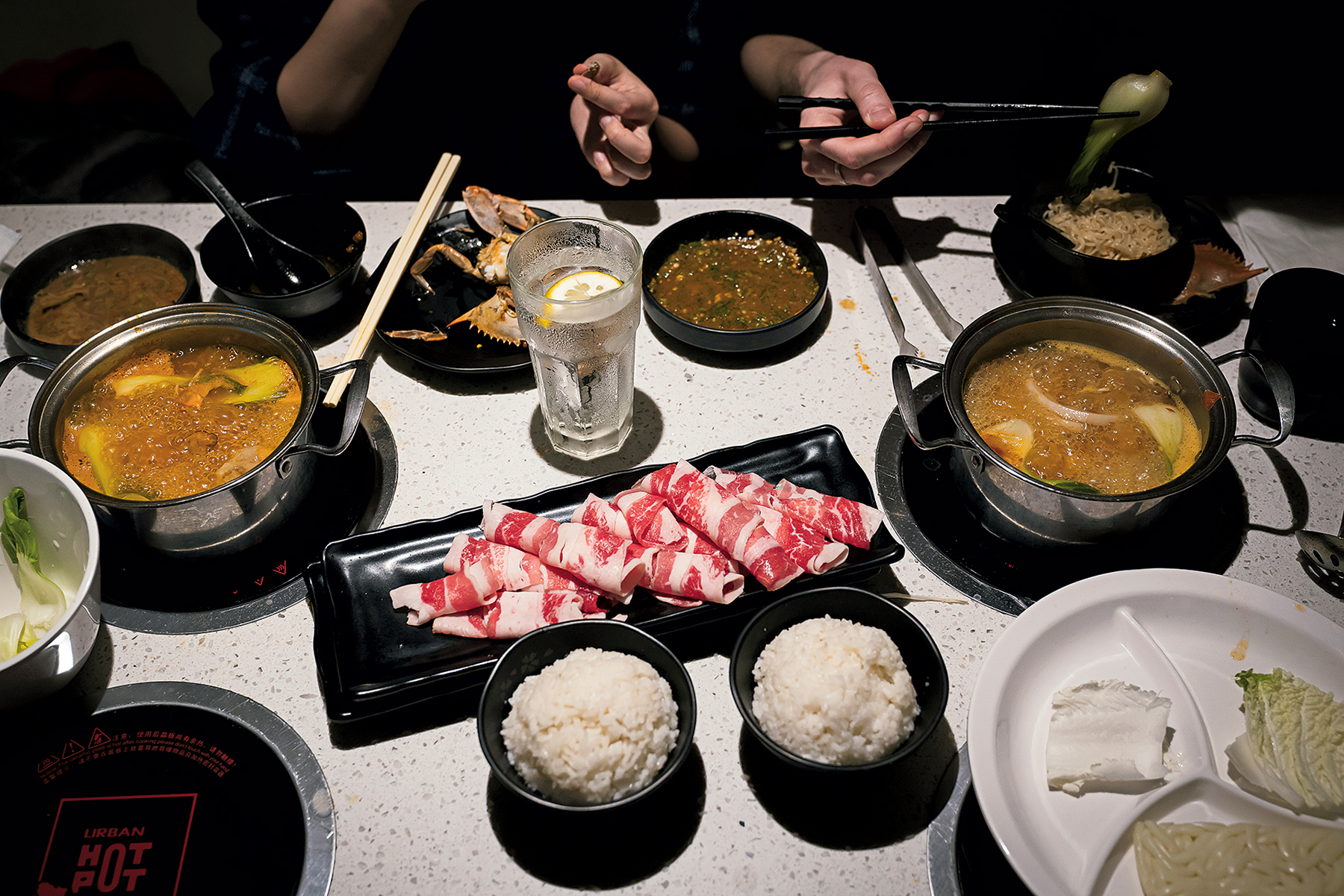 Build-your-own soups at Urban Hot Pot. Photograph by Scott Suchman.