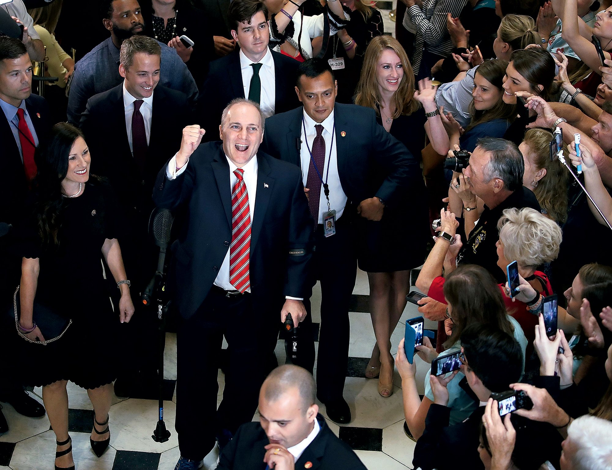 On September 28, 2017, after multiple surgeries, Scalise returned to the Hill. Photograph by Mark Wilson/Getty Images.