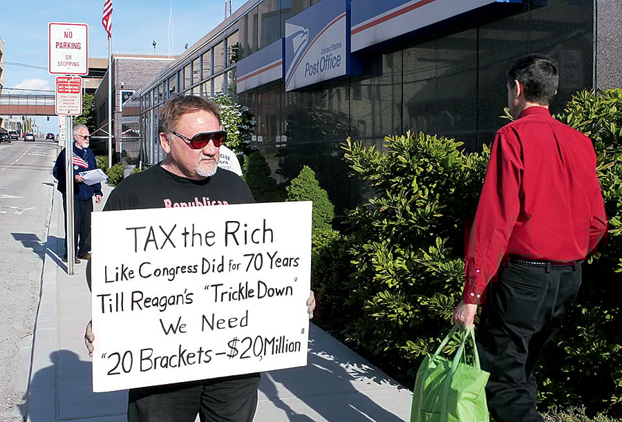 B2 - Washingtonian Shooter James Hodgkinson protested with Occupy Wall Street and railed against GOP tax policies. Photograph of Hodgkinson by Derik Holtmann/Belleville News-Democrat/TNS via Getty Images.