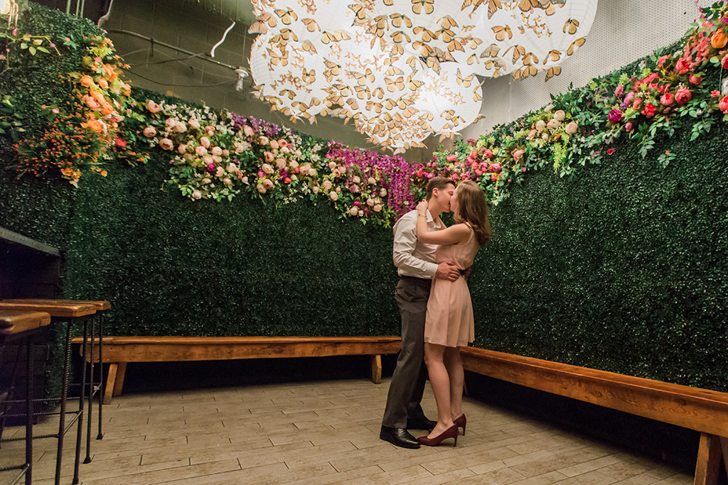 engagement photoshoot session cherry blossom pop-up bar washington DC