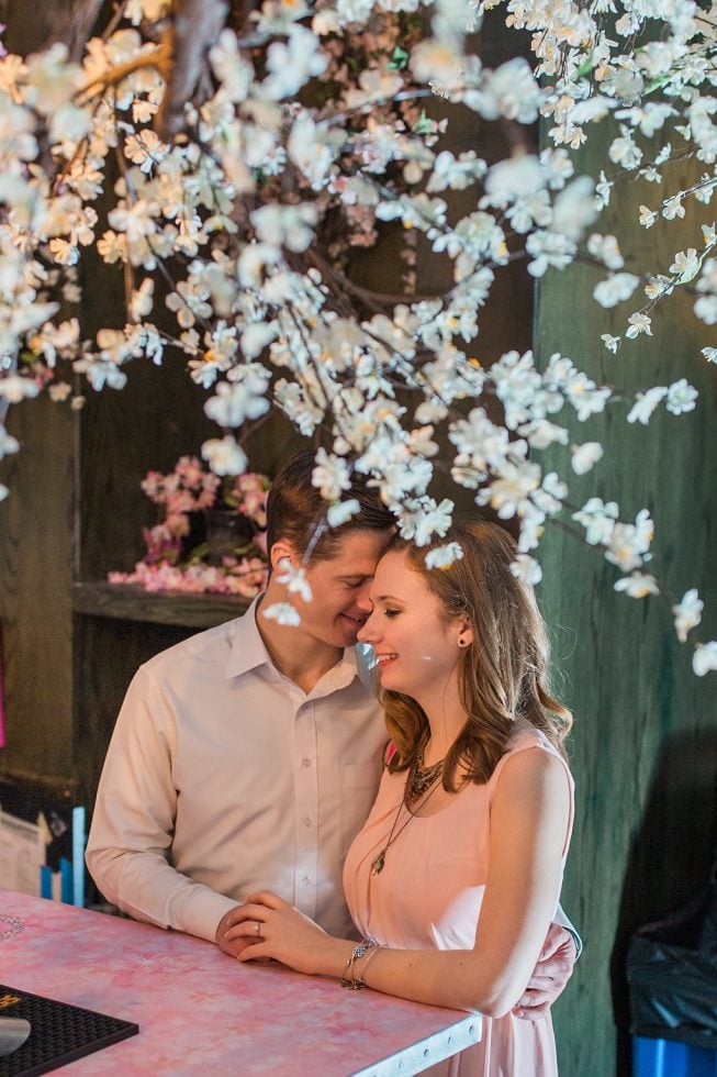 Cherry Blossom Pop-Up Bar Engagement Shoot | Melissa Batman8