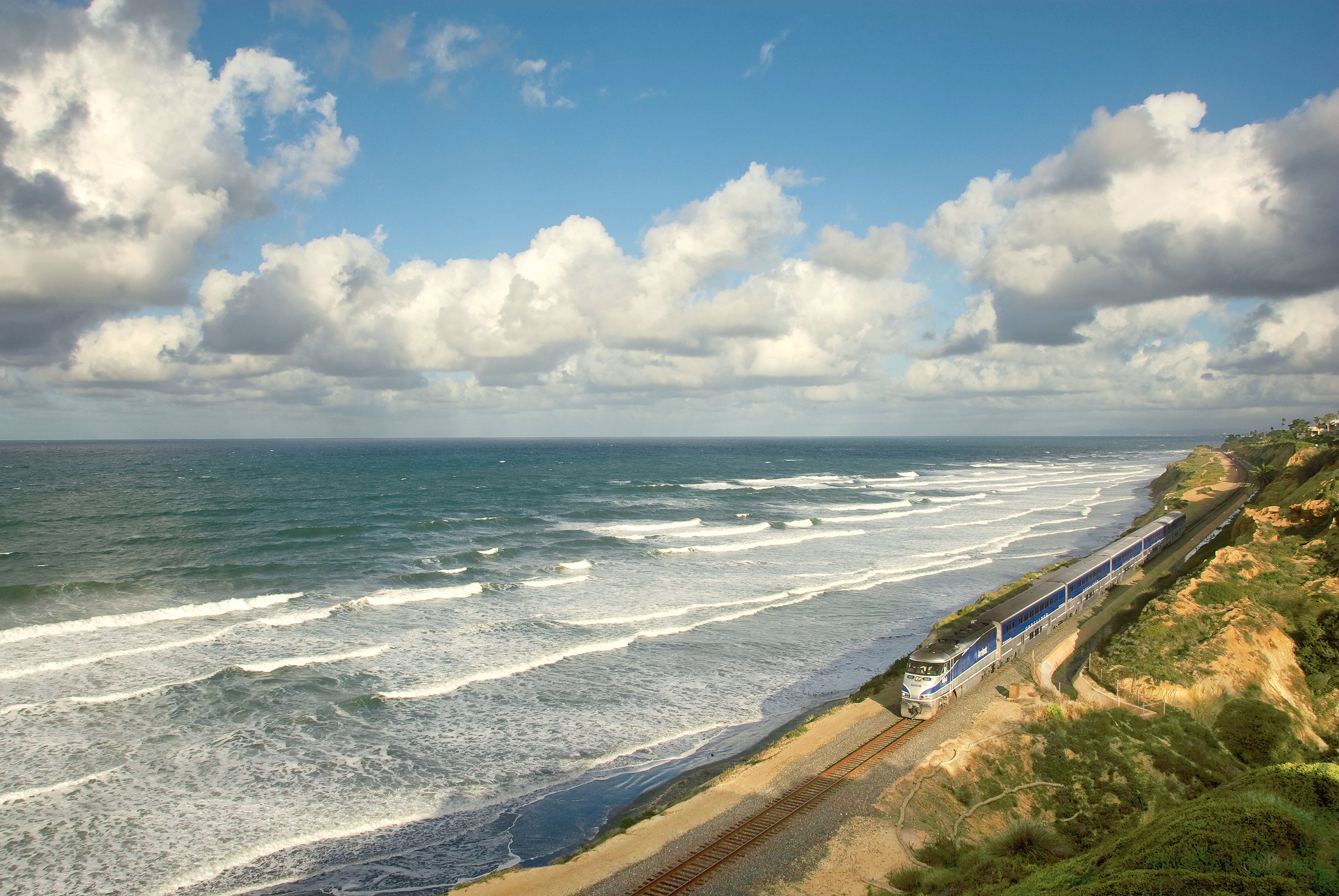 The Pacific Surfliner is just one of Amtrak's many scenic routes. Photograph by Yury Miller/Alamy. 