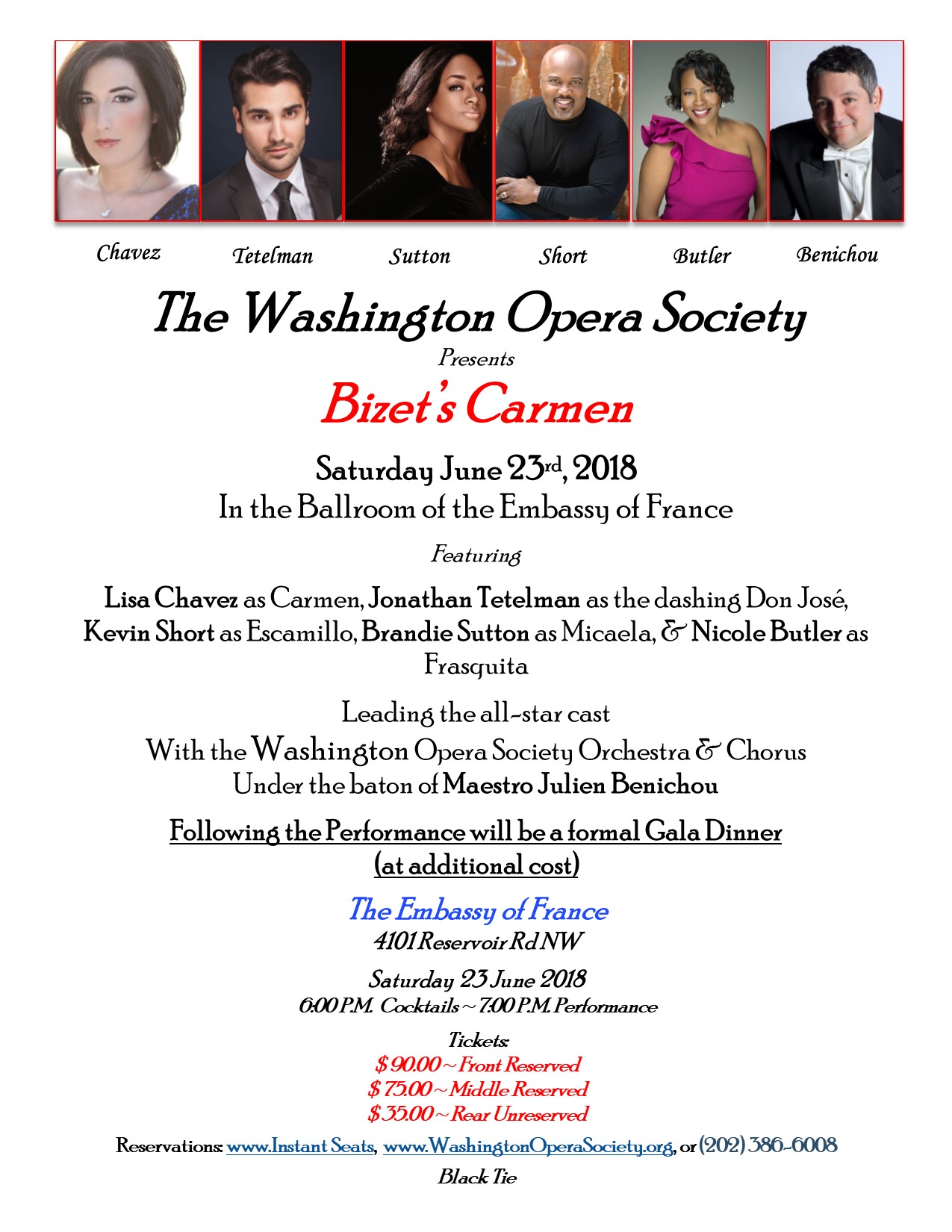 The Washington Opera Society Presents Bizet’s Carmen