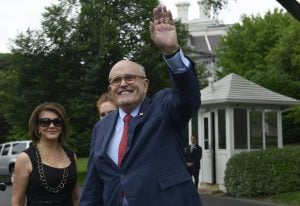 Rudy Giuliani Takes in “Camelot” in DC, Gets a Shoulder Rub During “Lusty Month of May”