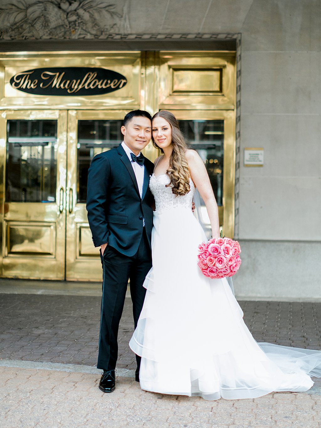 This Bride Chose Just One Type of Flower—Pink Roses—For Everything From Her Bridal Bouquet to the Ceremony Altar