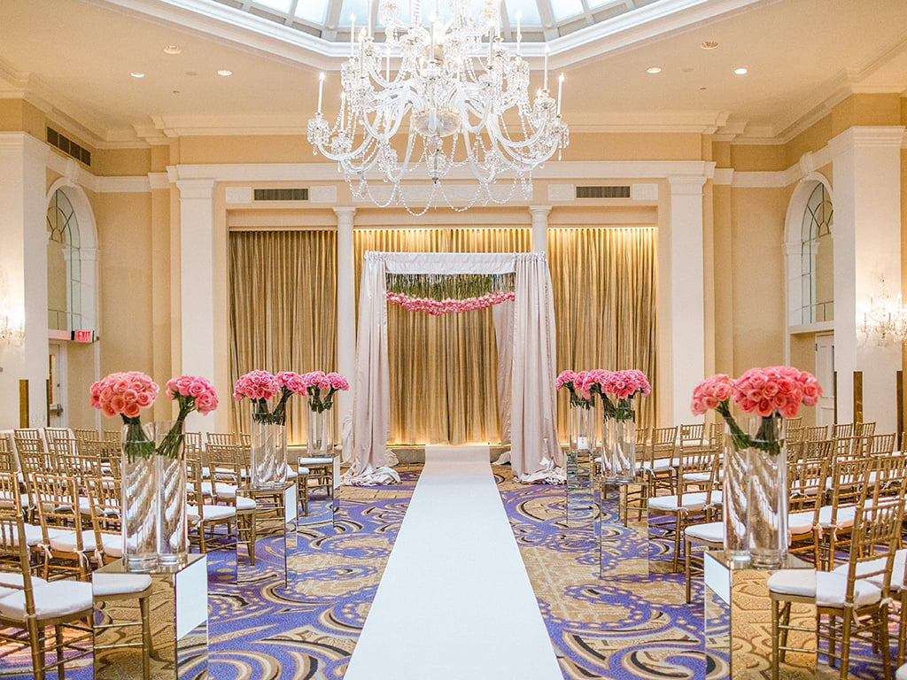 This Bride Chose Just One Type of Flower—Pink Roses—For Everything From Her Bridal Bouquet to the Ceremony Altar