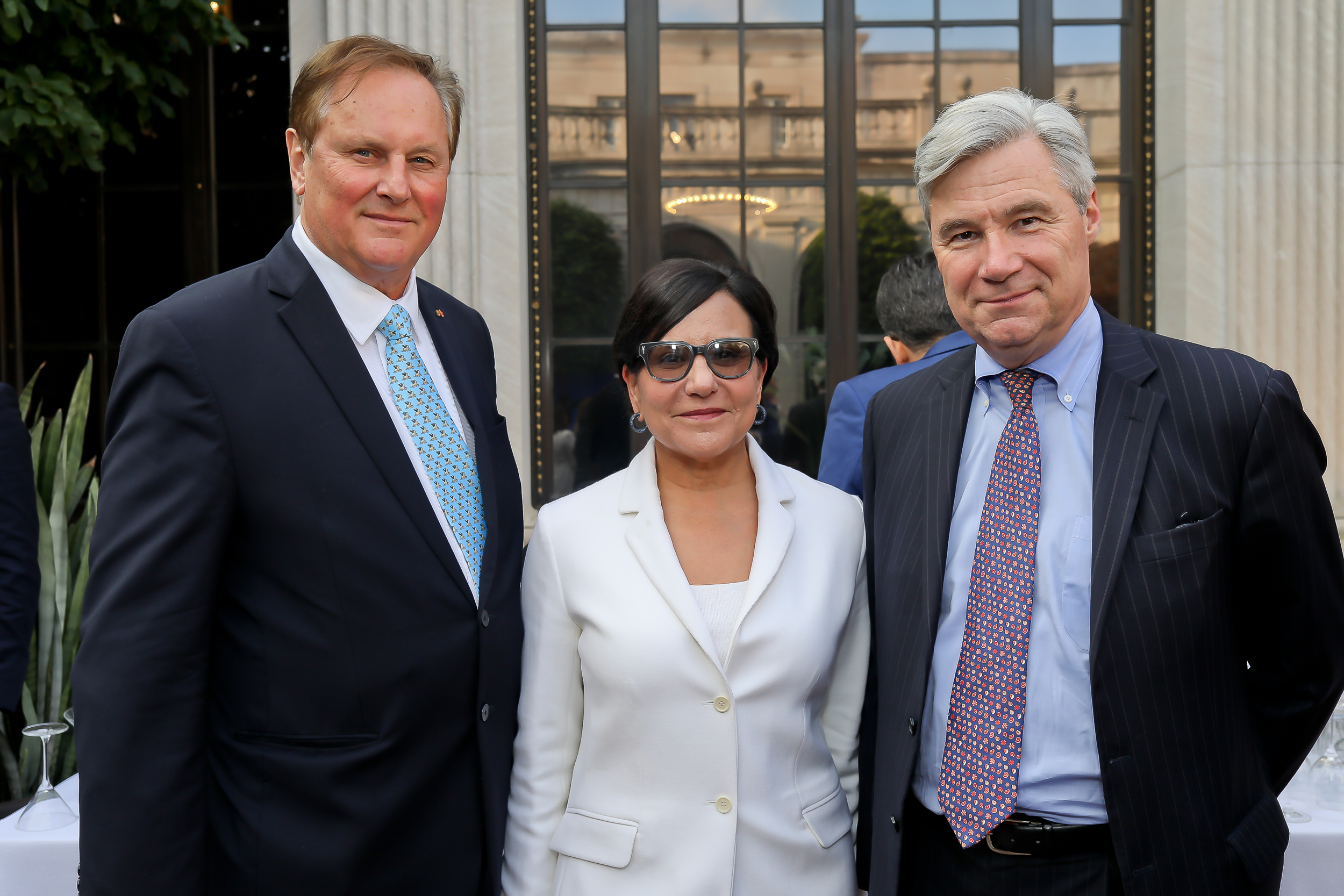 McLarty Associates Senior Advisor William Drozdiak, former Secretary of Commerce Penny Pritzker, and current Rhode Island Senator Sheldon Whitehouse.