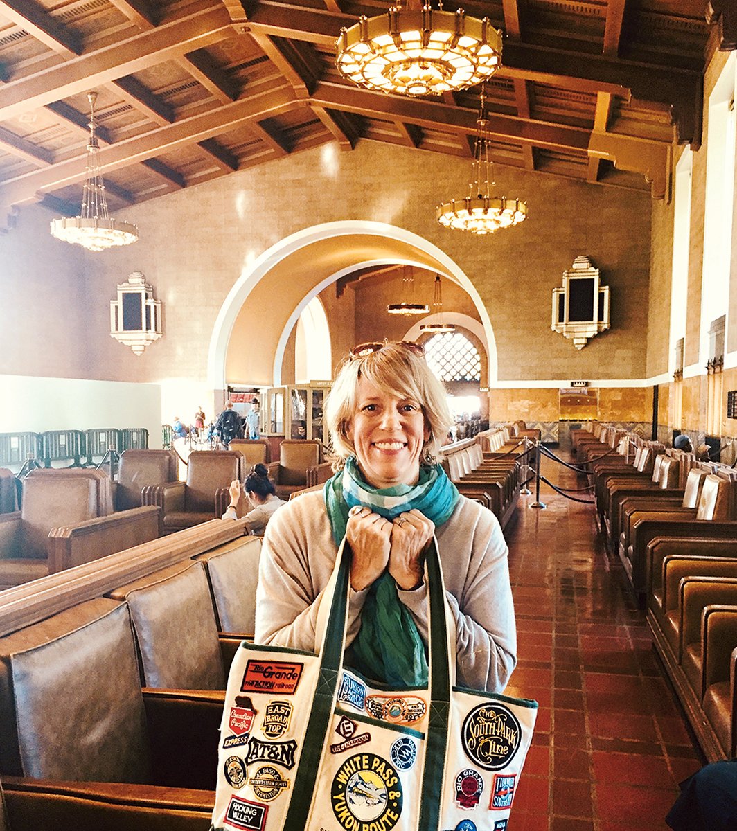 The author, shown at Los Angeles’s Union Station, has taken just about every train route Amtrak offers—some more than once. Photograph by Jill Sharer.