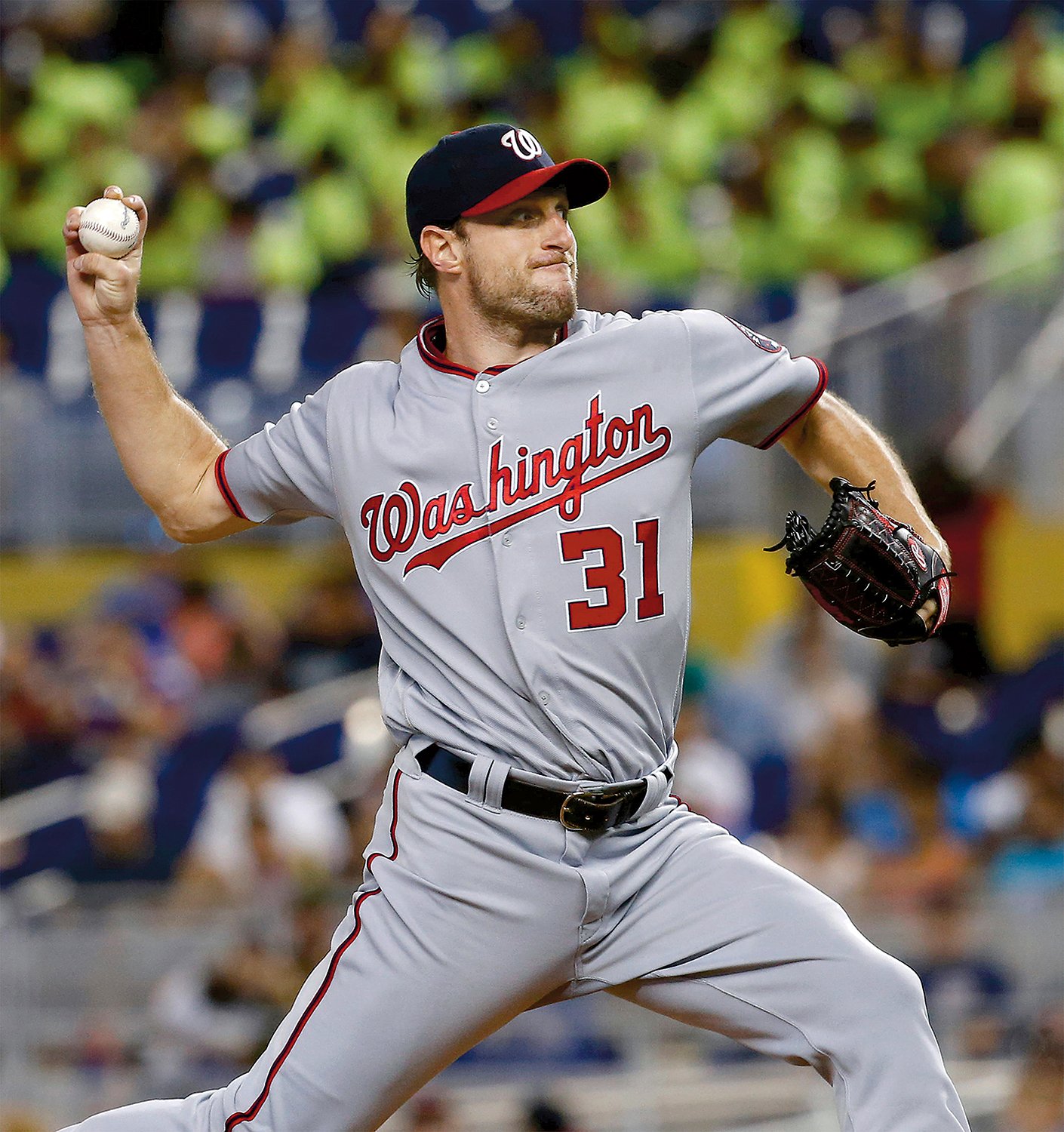 Nats ace Max Scherzer, the starting National League pitcher in last year’s All-Star Game. Photograph of Scherzer by David Santiago/el Nuevo Herald/TNS/Alamy Live News.