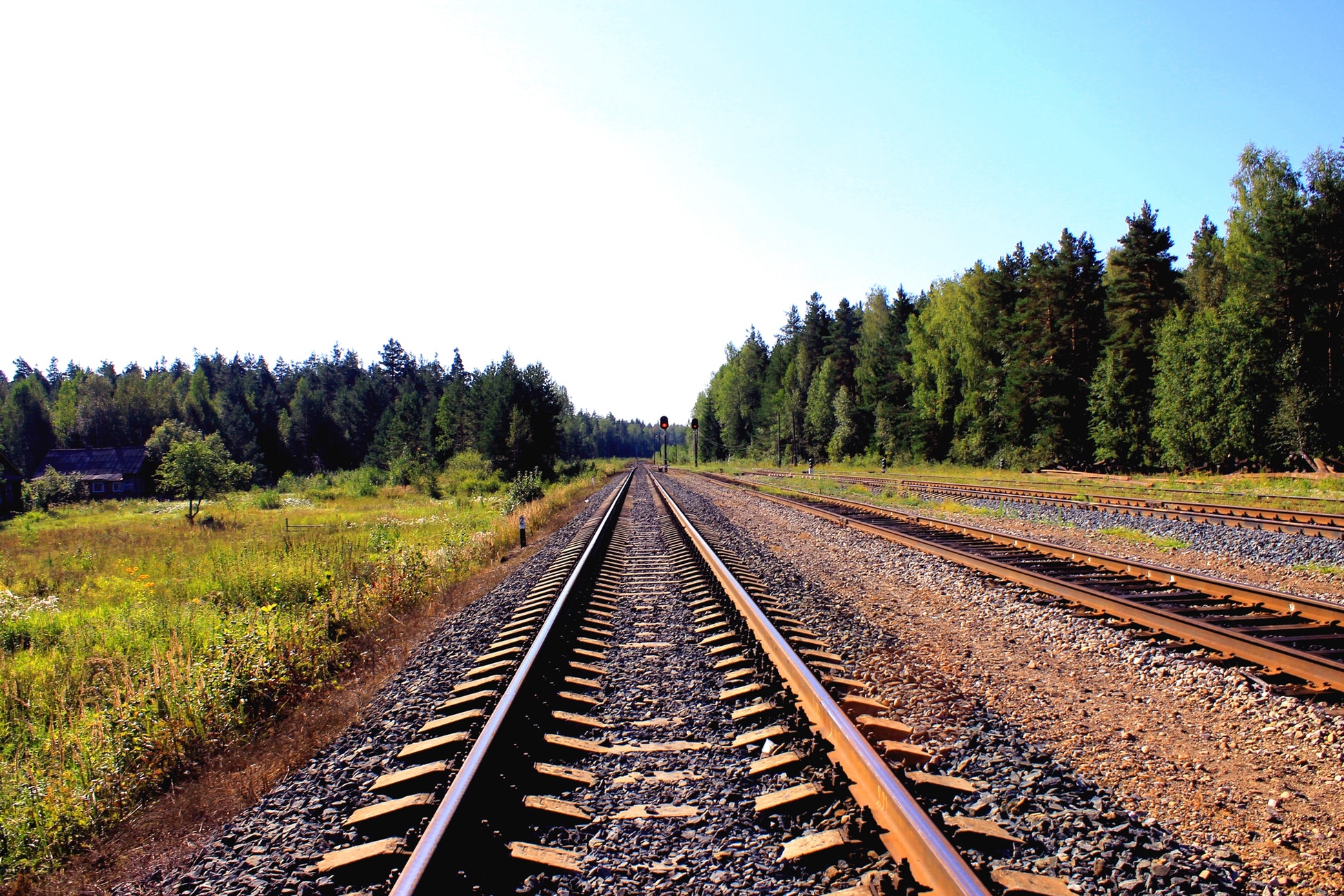 Train tracks. Photograph by Kholodnitskiy Maksim via Unsplash.