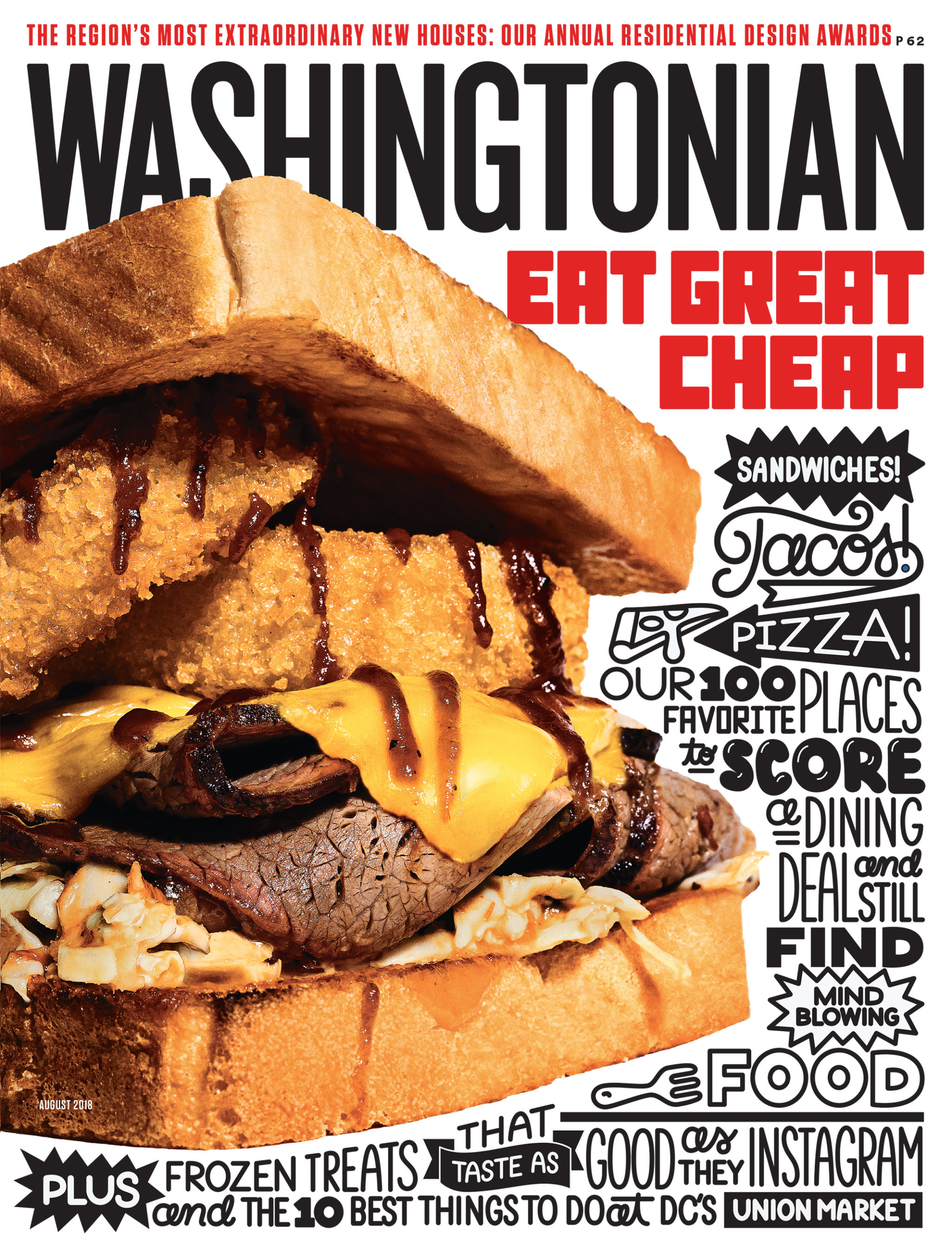 Photograph of “District Z” sandwich by Scott Suchman. Shot on location at District BBQ in Vienna. Lettering by Timothy Goodman.