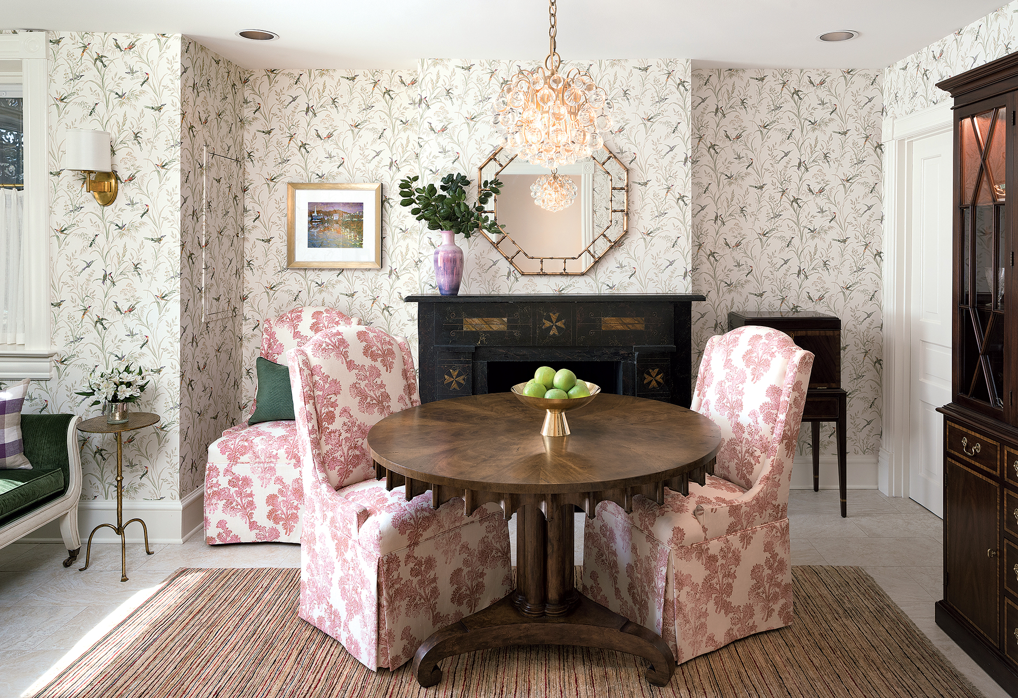 Elliot kept the original Victorian fireplace as the room's focal point. Photograph by Jenn Verrier. 