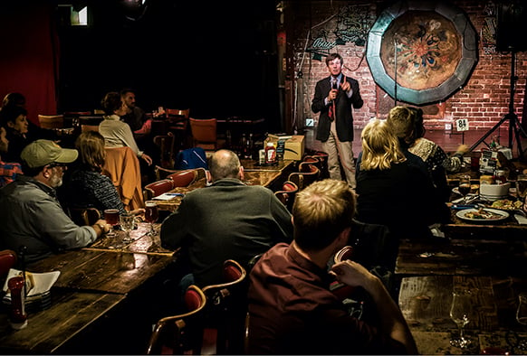 Photograph of "Profs and Pints" courtesy of Doug Sanford.