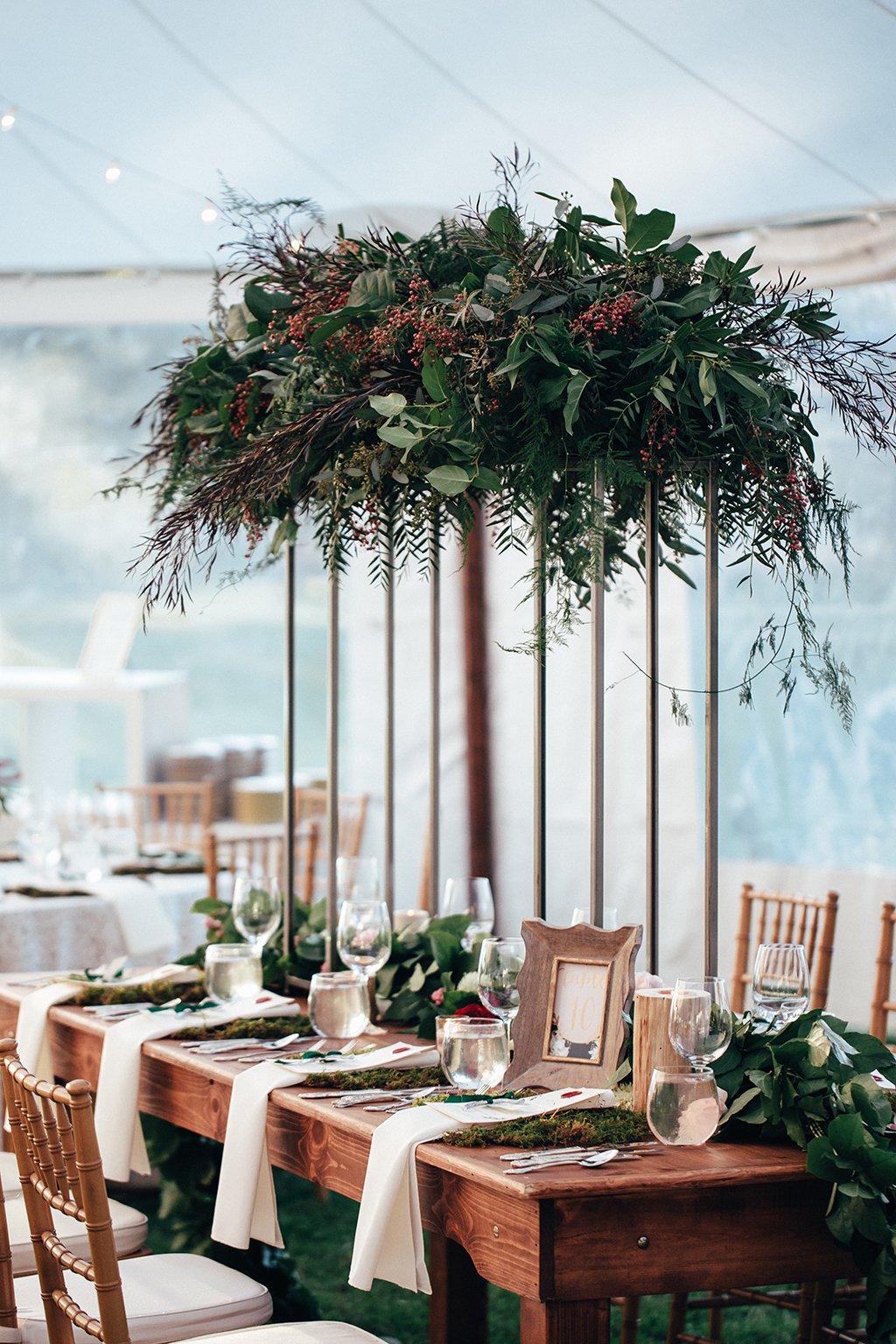 nature inspired nature themed wedding nature-inspired nature-themed wedding moss birch oysters bay Chesapeake bay