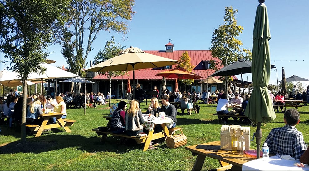 At the Winery at Bull Run, big groups (or big spenders) can reserve a picnic table. Photograph courtesy of the Winery at Bull Run. 