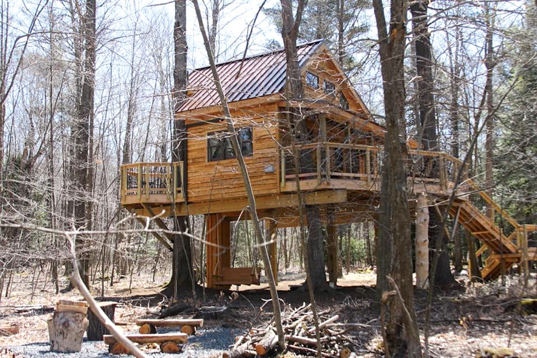 Ella’s Enchanted Treehouses raise the bar for woodsy lodging. Photograph courtesy of Ella's Enchanted Treehouses.