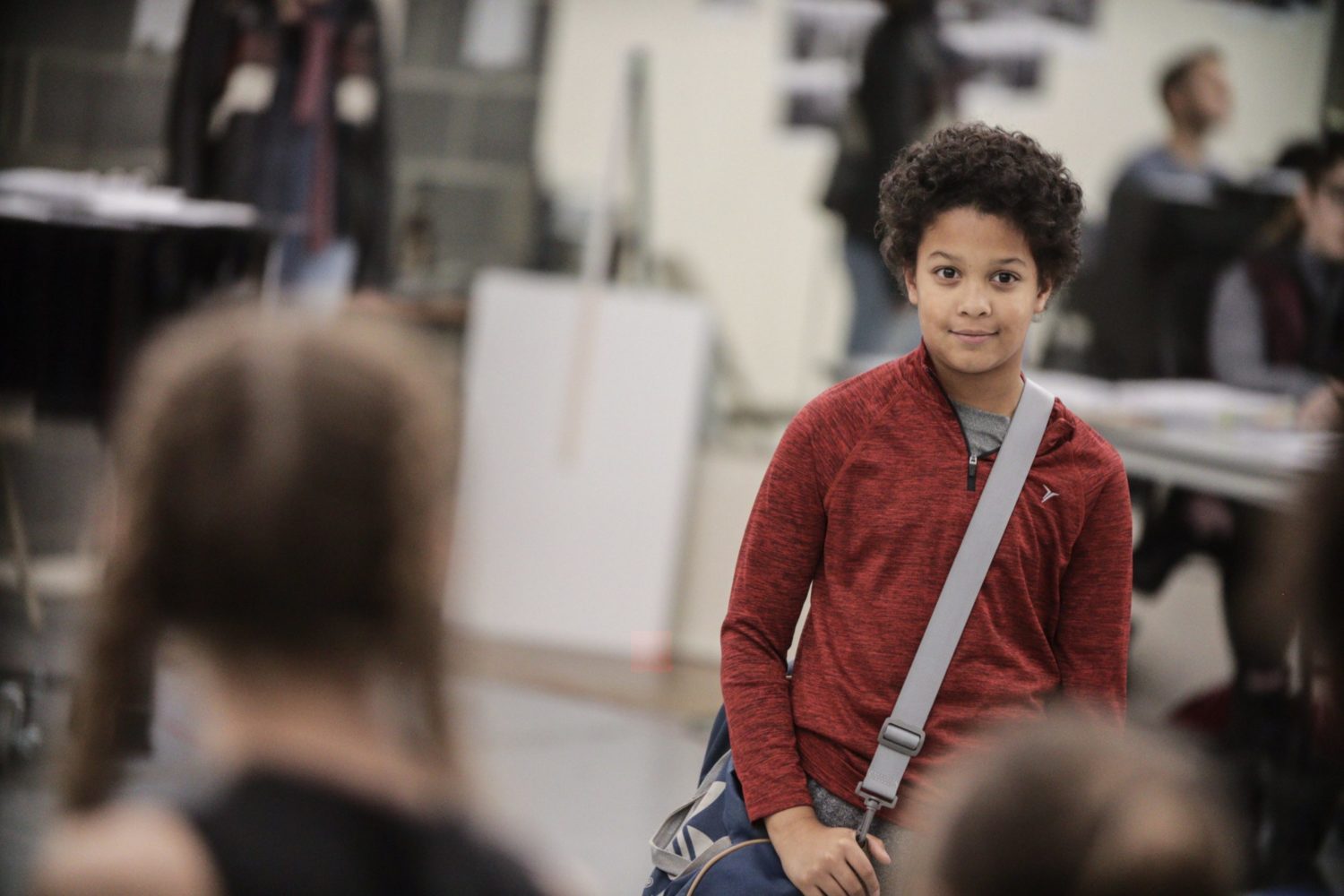 Owen Tabaka in rehearsal for Billy Elliot at Signature Theatre. Photo by Christopher Mueller.