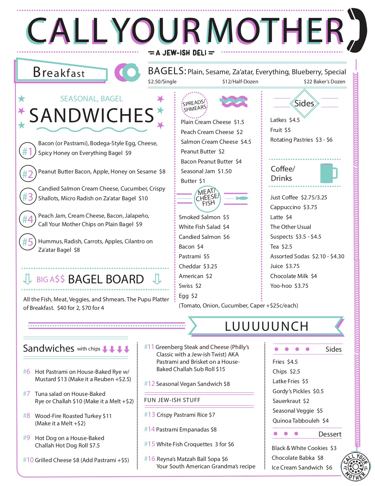 Jew Ish Deli Call Your Mother In Park View With Wood Fired Bagels