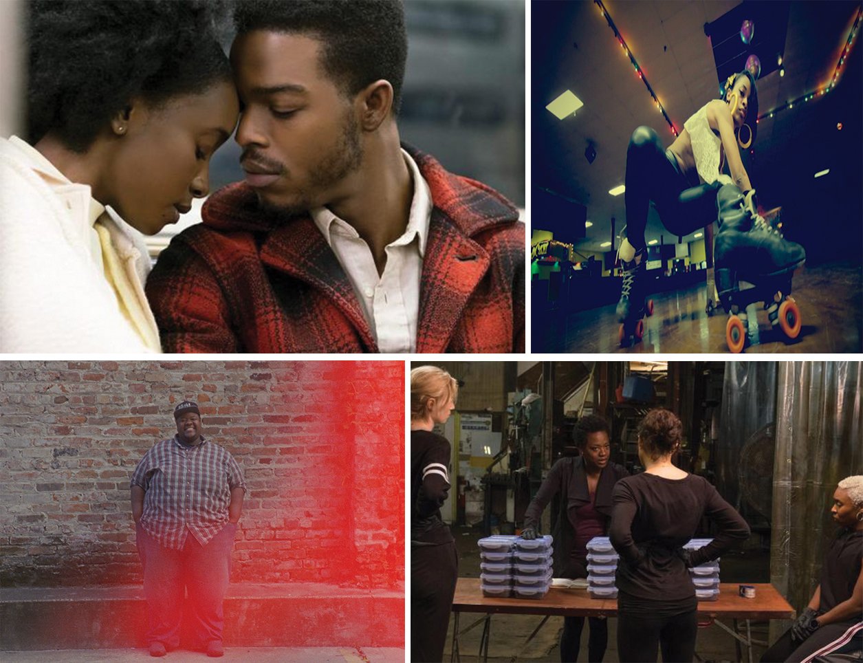 "If Beale Street Could Talk," "United Skates," "This Little Light," and "Widows." Photographs courtesy of Smithsonian African American Film Festival.