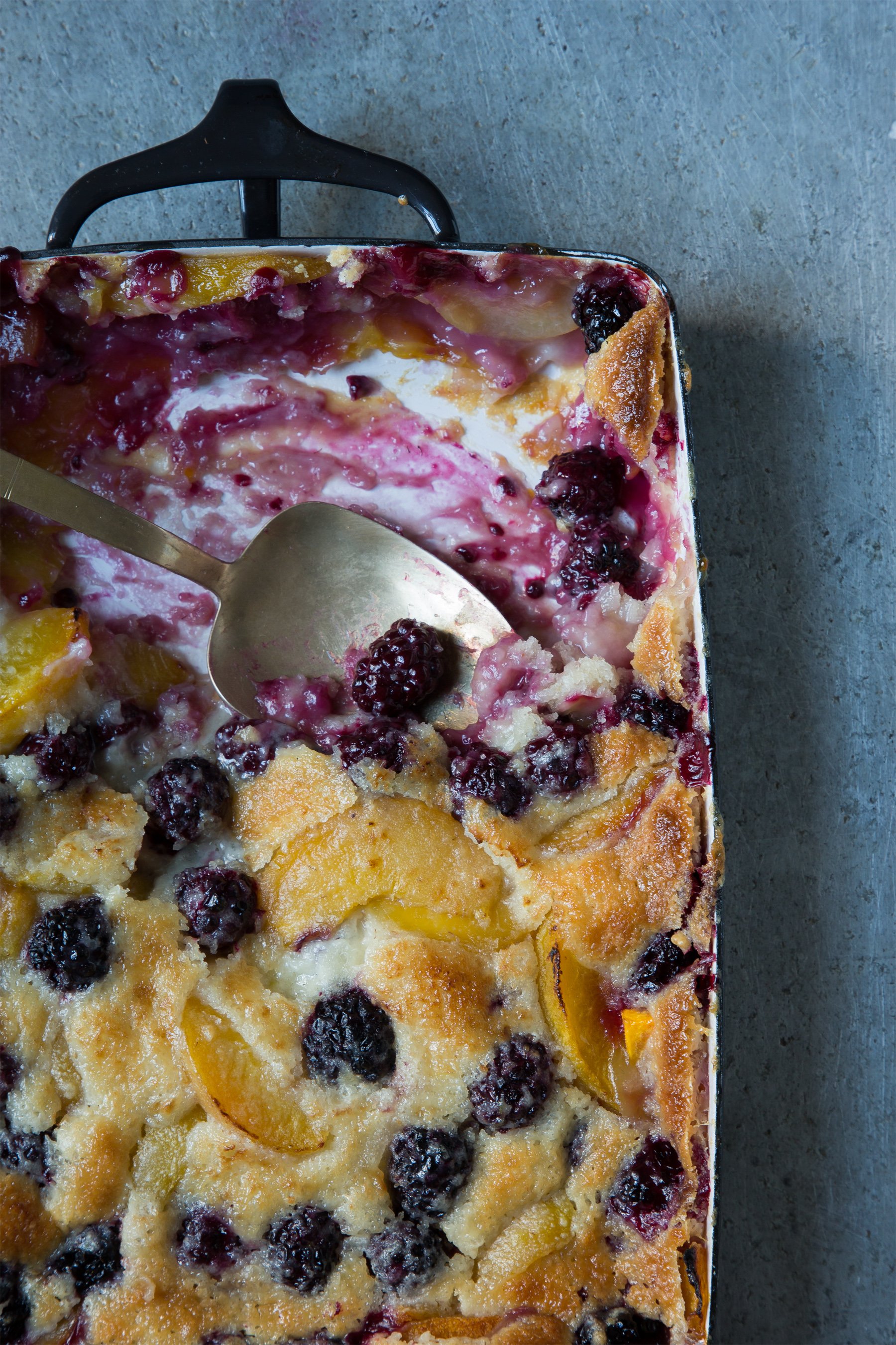 High Mesa Peach & Blackberry Cobbler. Photograph by Scott Suchman.